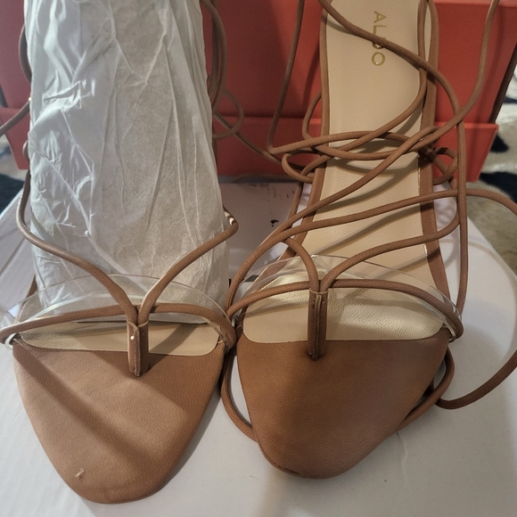 Aldo Glaosa Strappy Heel Sandals in Cognac Brown sz 9 - Picture 5 of 9